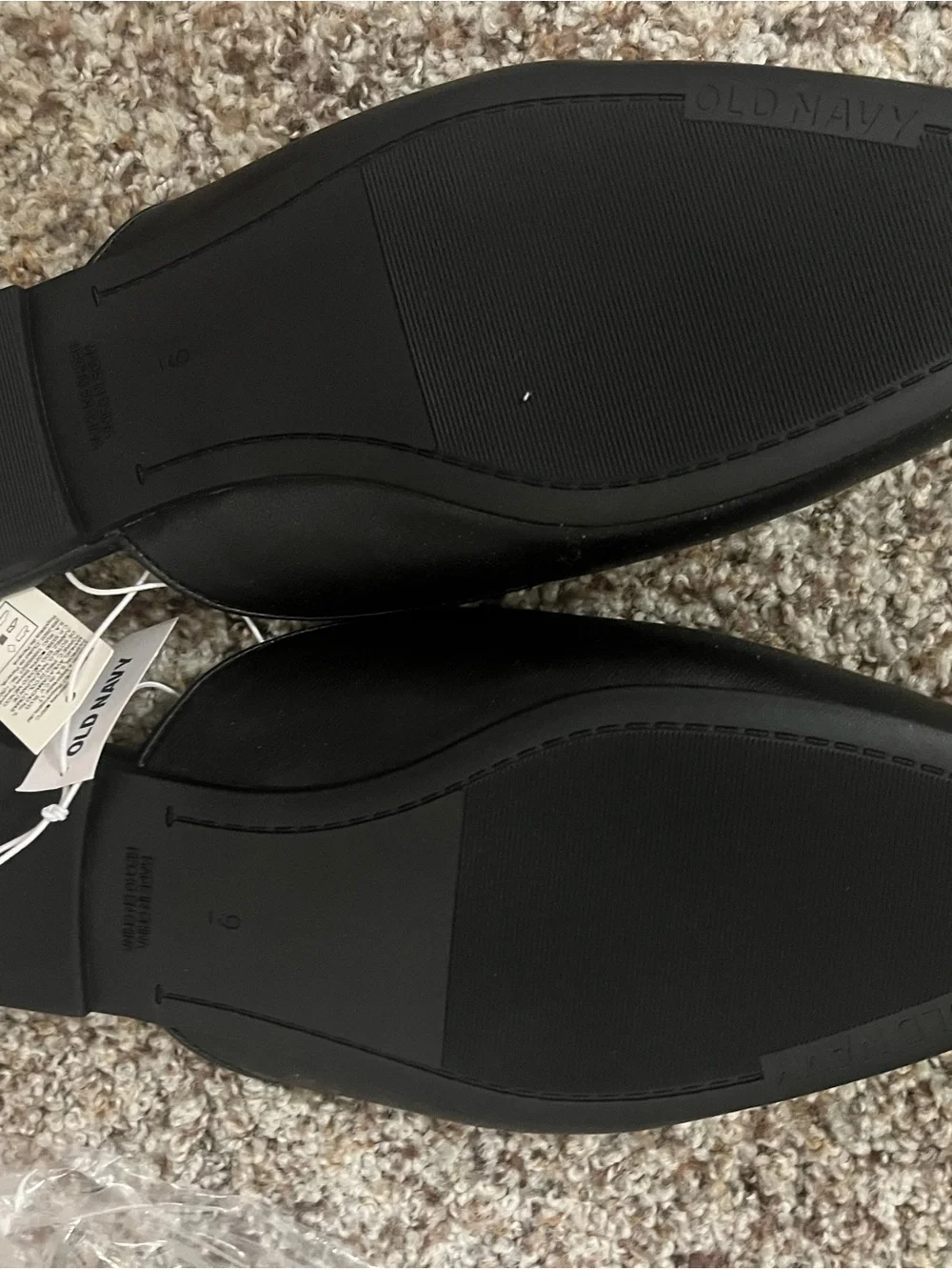Old Navy Black Slip-On Ballet Flats with Bow Detail
